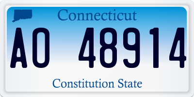 CT license plate AO48914