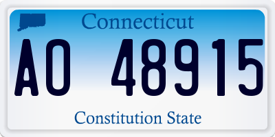 CT license plate AO48915