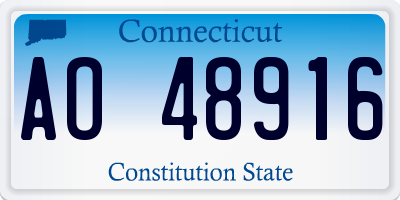 CT license plate AO48916