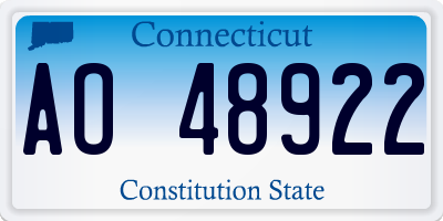 CT license plate AO48922