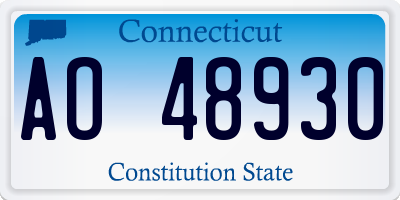 CT license plate AO48930