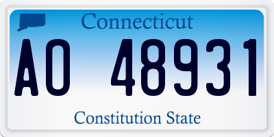 CT license plate AO48931