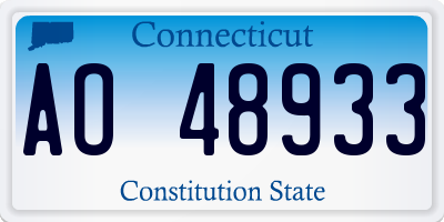 CT license plate AO48933