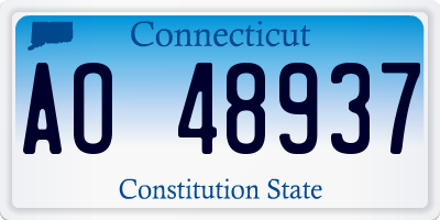 CT license plate AO48937