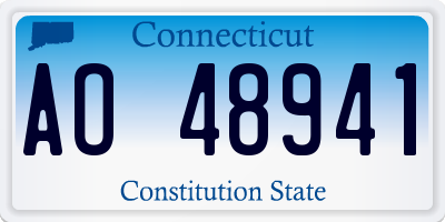 CT license plate AO48941