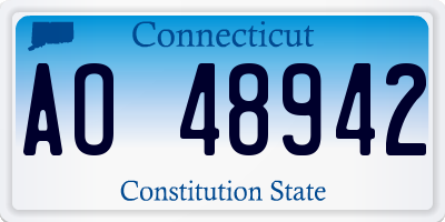 CT license plate AO48942