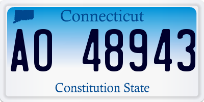 CT license plate AO48943