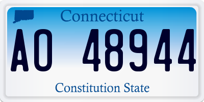 CT license plate AO48944