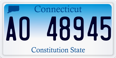 CT license plate AO48945