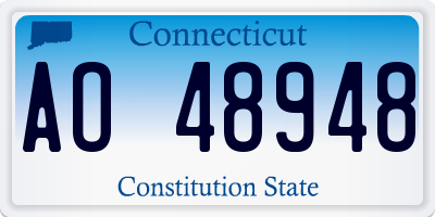 CT license plate AO48948