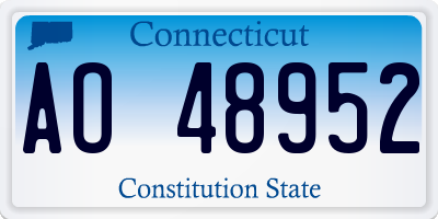 CT license plate AO48952