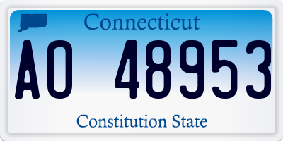 CT license plate AO48953