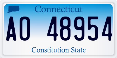 CT license plate AO48954