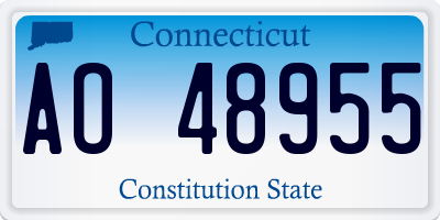 CT license plate AO48955