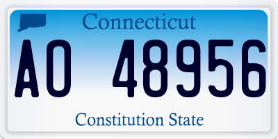 CT license plate AO48956