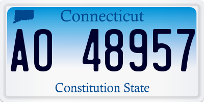 CT license plate AO48957