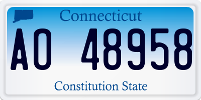 CT license plate AO48958