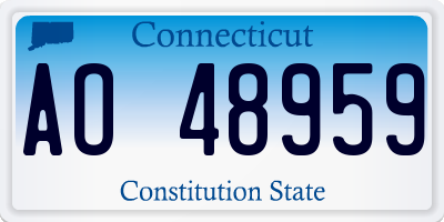 CT license plate AO48959