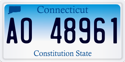 CT license plate AO48961