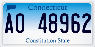 CT license plate AO48962