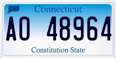 CT license plate AO48964