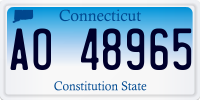 CT license plate AO48965