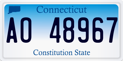 CT license plate AO48967