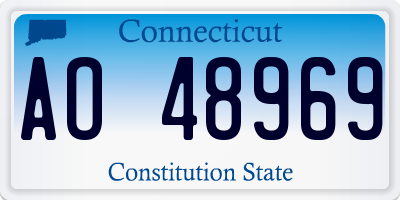 CT license plate AO48969