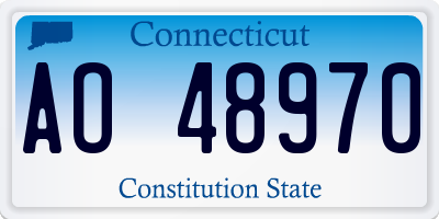 CT license plate AO48970