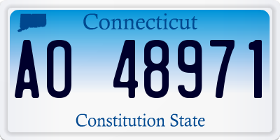 CT license plate AO48971