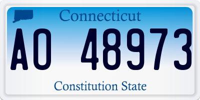 CT license plate AO48973