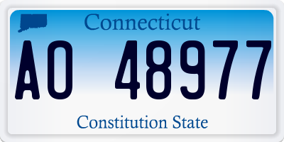 CT license plate AO48977