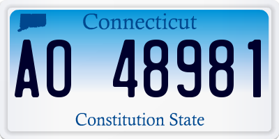 CT license plate AO48981