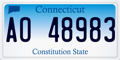 CT license plate AO48983