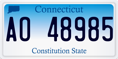 CT license plate AO48985