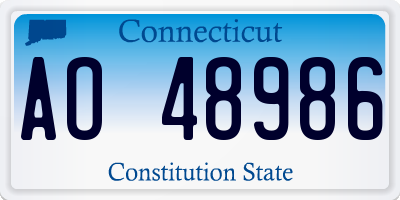 CT license plate AO48986