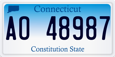 CT license plate AO48987