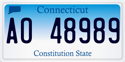 CT license plate AO48989