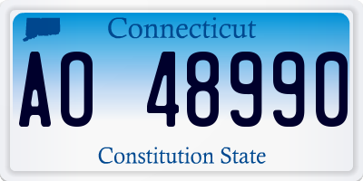 CT license plate AO48990