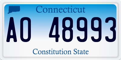 CT license plate AO48993