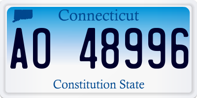 CT license plate AO48996