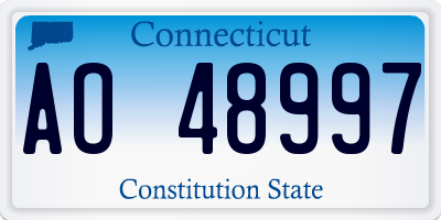 CT license plate AO48997