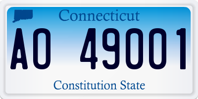 CT license plate AO49001