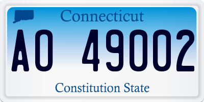 CT license plate AO49002