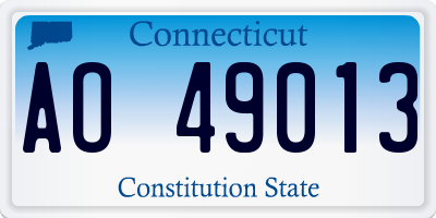 CT license plate AO49013