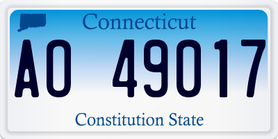 CT license plate AO49017