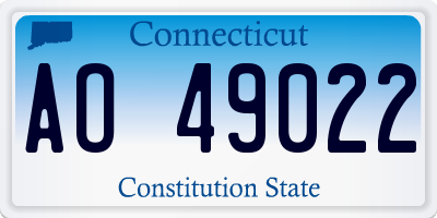 CT license plate AO49022
