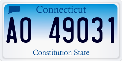 CT license plate AO49031