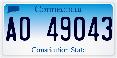 CT license plate AO49043