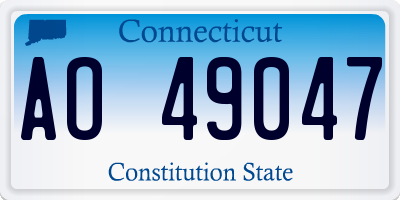 CT license plate AO49047